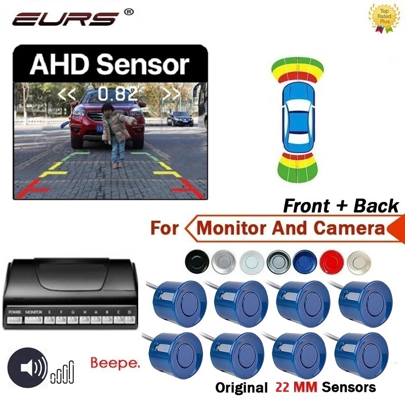 AHD 可視ビデオ駐車場センサー 8 プローブバックライトフロントリアアラームパークトロニック DVD Andriod メディアシステム用