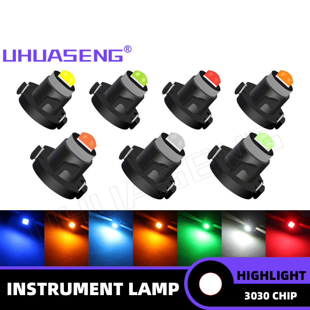 UHUASENG 6 個計器 T3 T4 LED T4.2 電球 T4.7 ランプダッシュボードスイッチラジオダッシュインジケータパネルカーメーター警告灯 12V