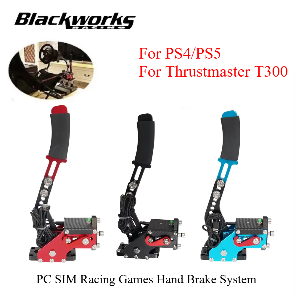 USB ハンドブレーキ PS4/PS5 用固定部品付き Thrustmaster T300 ユニバーサル PC SIM レーシングゲームハンドブレーキシステムレッド/ブラック/ブルー
