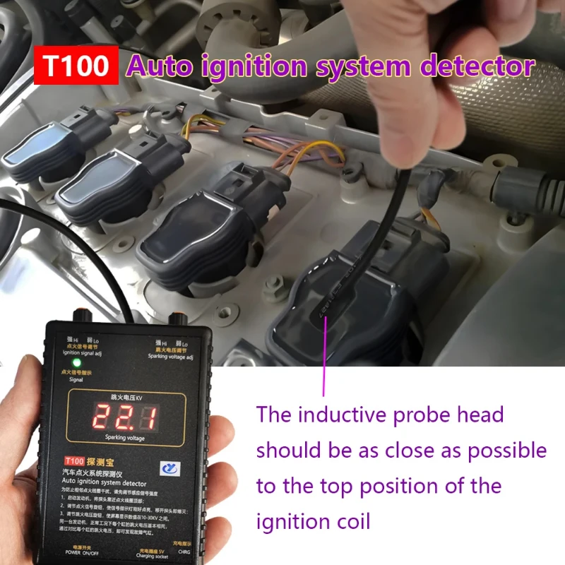T100 12V 24V 自動点火システム検出器点火信号および点火電圧テスター