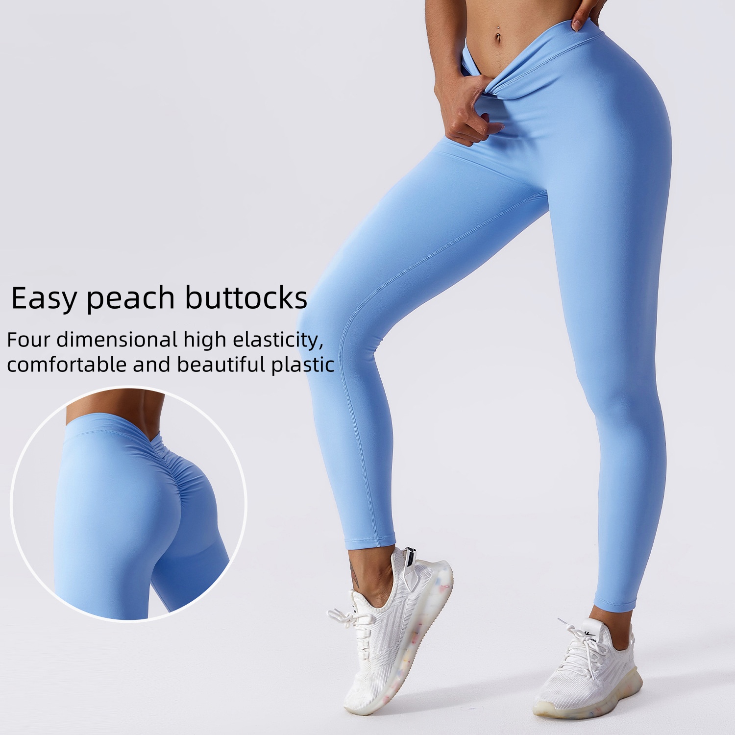 ヨガパンツ バックVウエスト フィットネス ヒップリフト ハニーピーチ ヒップ スポーツタイツ ぎこちない糸反りヒップ ロングパンツ