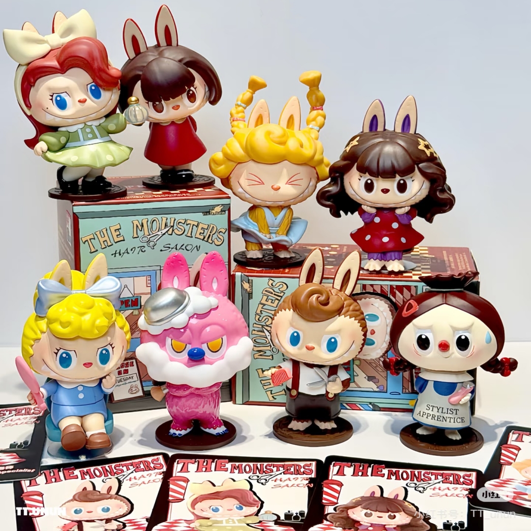 POPMART LABUBU モンスターヘアサロンシリーズブラインドボックスオリジナルおもちゃ推測バッグミステリーボックス人形かわいいアニメフィギュア飾りギフト