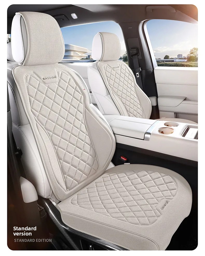 ユニバーサル高品質リネンカーシートフルカバー通気性亜麻高級車SUV。シートクッションシートフルカバープロテクション