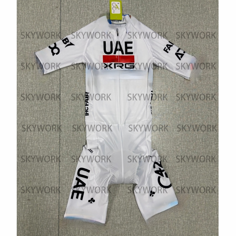 2025 UAE 半袖トライアスロンスーツ男性夏ジャンプスーツサイクリングタイツスキンスーツジャージ服マイヨ Ropa Ciclismo