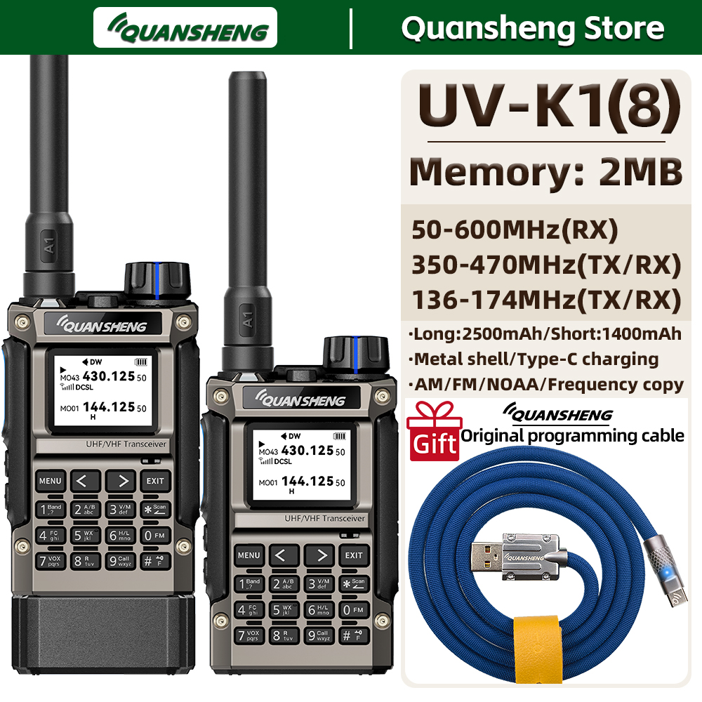 Quansheng UV K1 8 ミニコングトランシーバーワイヤレスセット狩猟キャンプ長距離ハム通信ラジオ K5 K6 トランシーバー