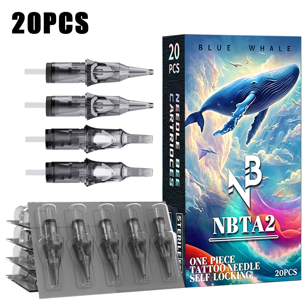 シロナガスクジラ 20 個セルフロック タトゥー カートリッジ針 ロータリー タトゥー ペン用