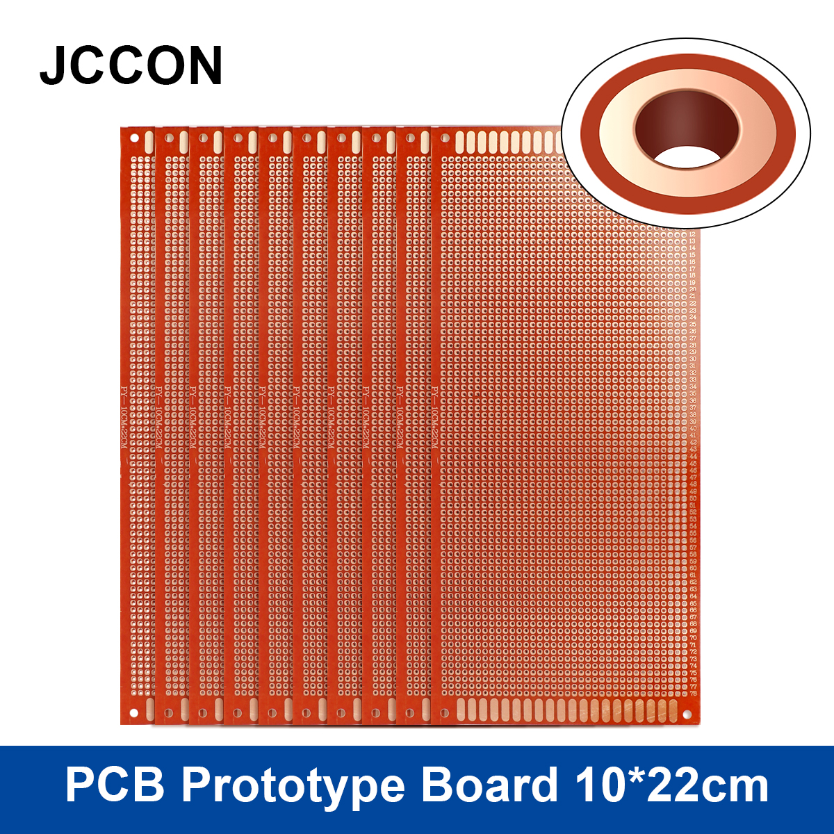 10 個 PCB プロトタイプボード 10 × 22 センチメートル回路プロトボードユニバーサル DIY マトリックス単列連続穴はんだプレート