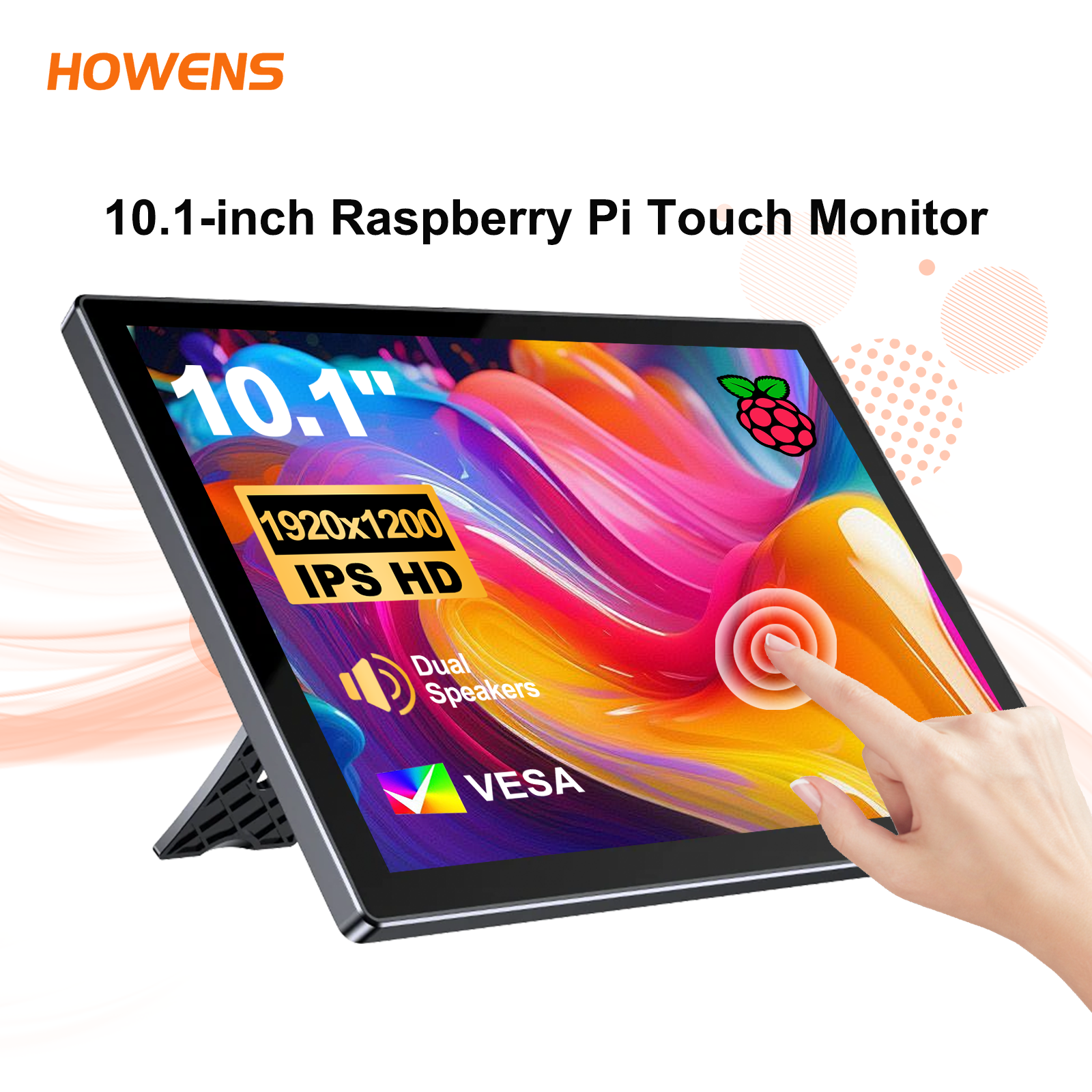 10.1 インチタッチモニター Raspberry Pi 5 4 3 IPS 1920*1200 スクリーンサポート PC ラップトップ Raspi オレンジバナナミニ PC