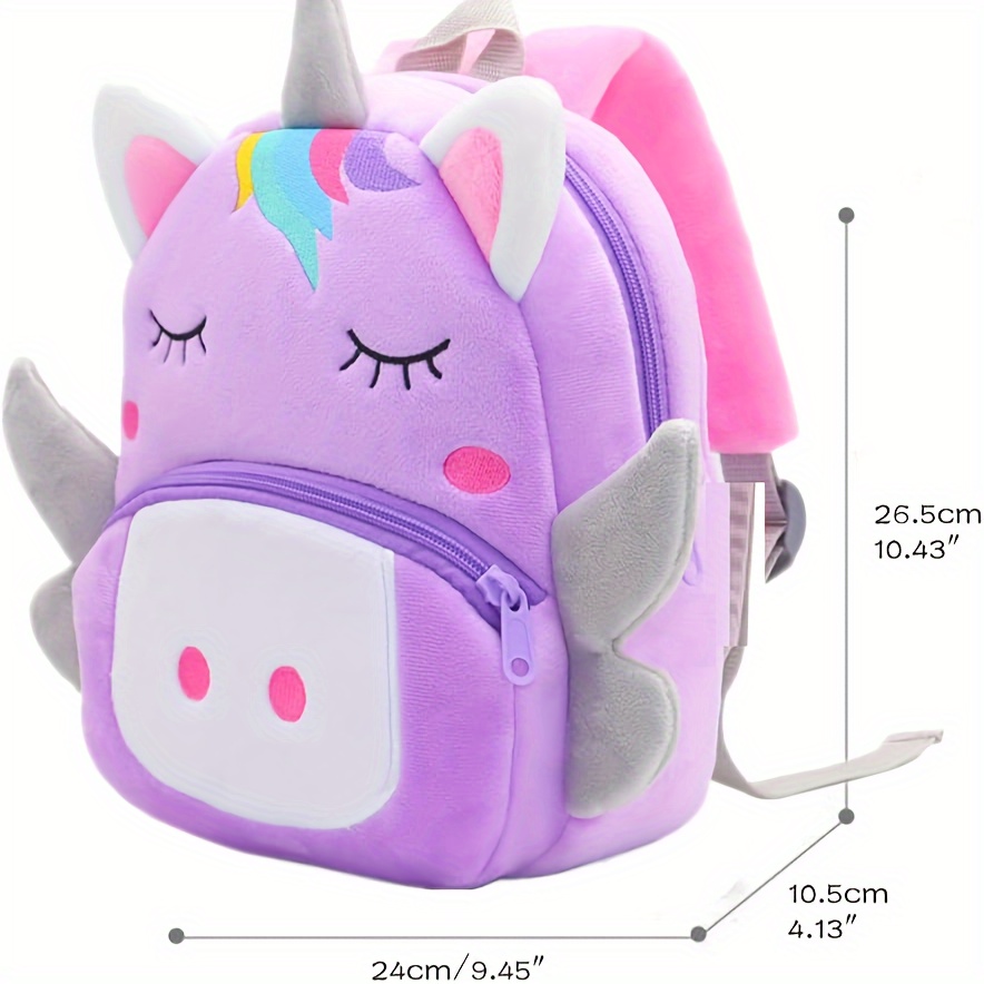 Cute Unicorn Backpack Kids Plush School Bag Custom Name Embroidery 3D Animal Rucksack Toddler Kindergarten Gift Personalized