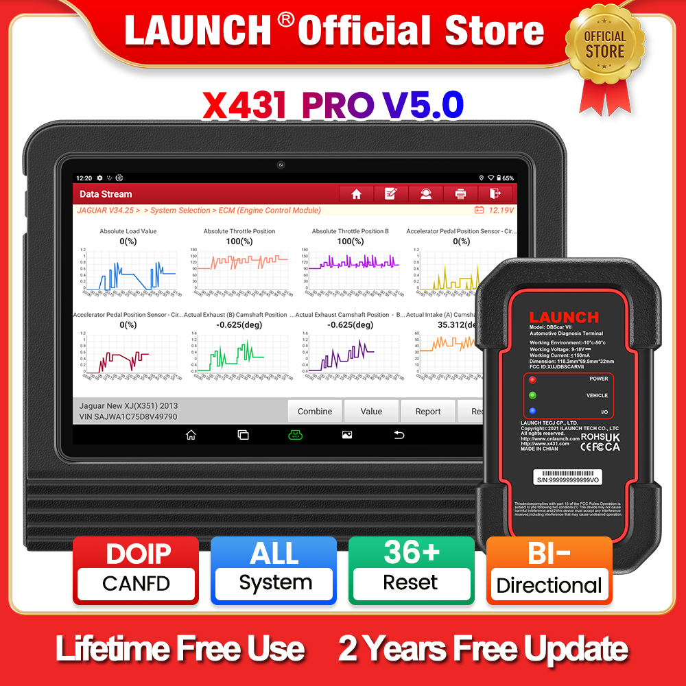 LAUNCH X431 PRO V5.0 車診断 8 インチ自動 OBD2 スキャナー CANFD/DOIP SGW 全システム 37 リセット ECU コーディング双方向 PRO TT