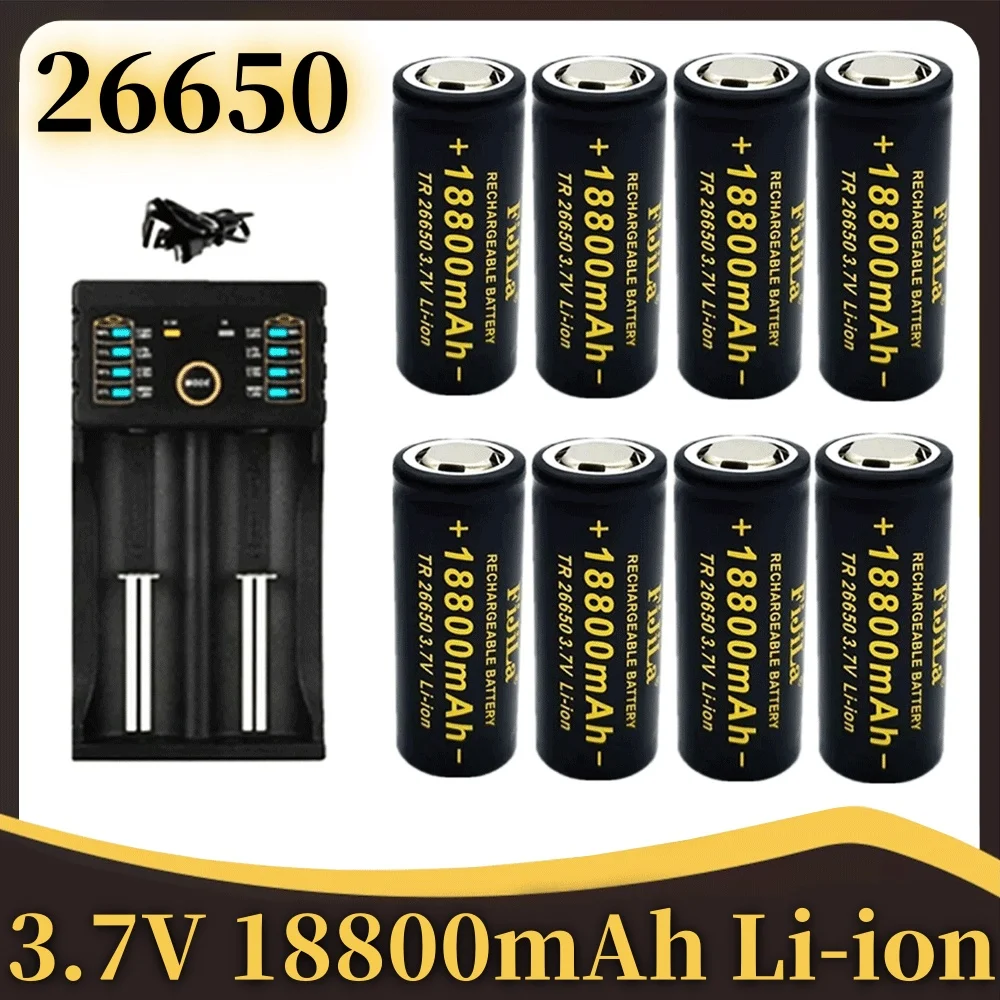 100% オリジナル高品質 26650 バッテリー 18800mAh 3.7 V 50A リチウムイオン電池 26650 LED 懐中電灯充電器