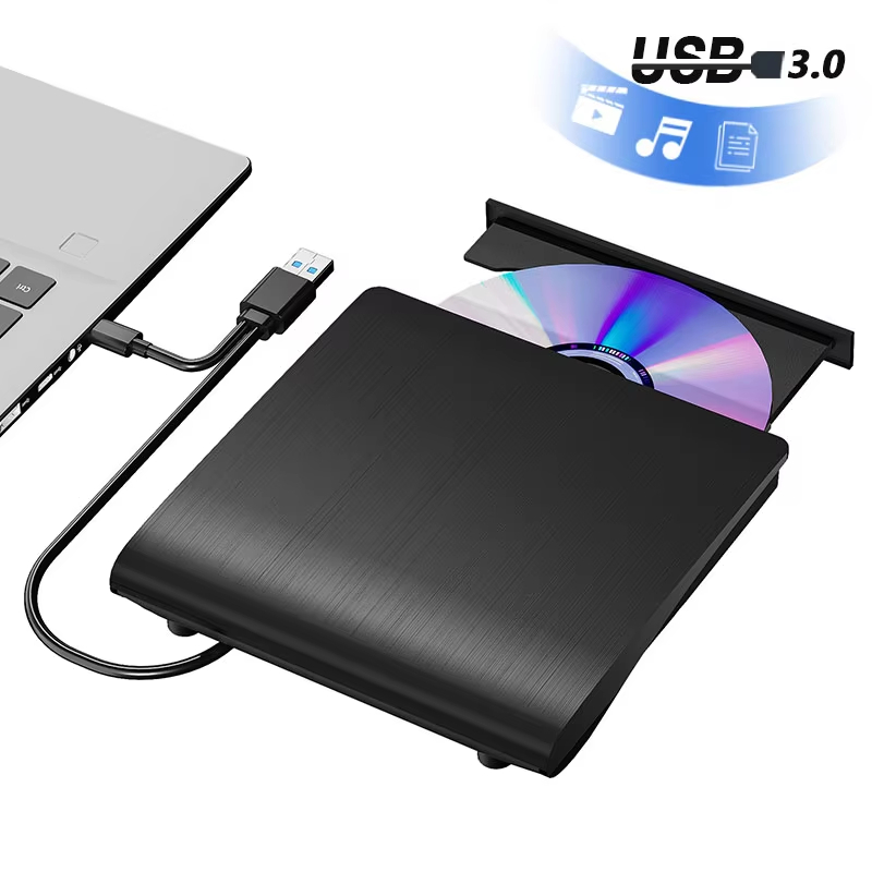 USB 3.0 Type-C 外付け CD DVD ドライブ、USB 2.0 スリム保護可能な外付け CD-RW ドライブ DVD-ROM プレーヤー、ラップトップ、デスクトップ PC 用