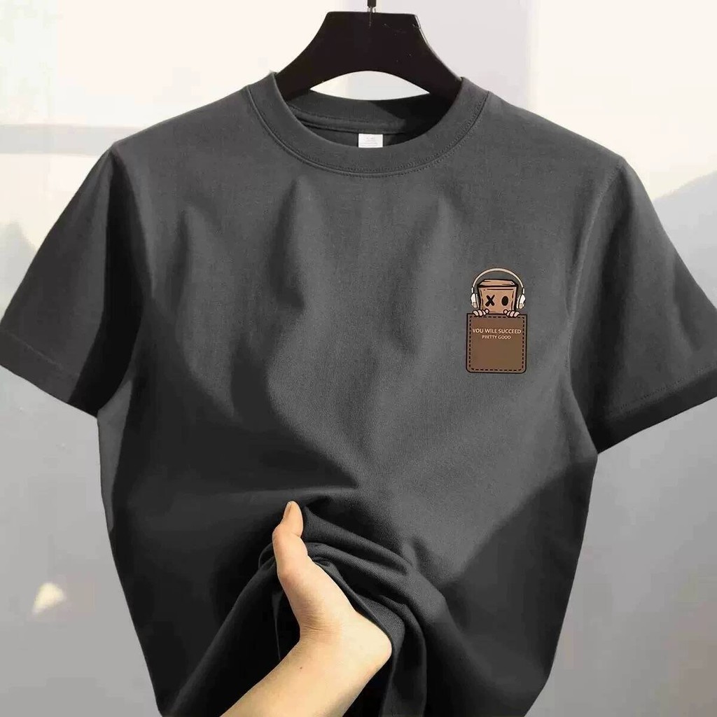 アメリカンスタイルヴィンテージファッションシンプルなデザインプリントコットンメンズ Tシャツオーバーサイズスポーツ半袖ラウンドネックカップルユニセックストップ