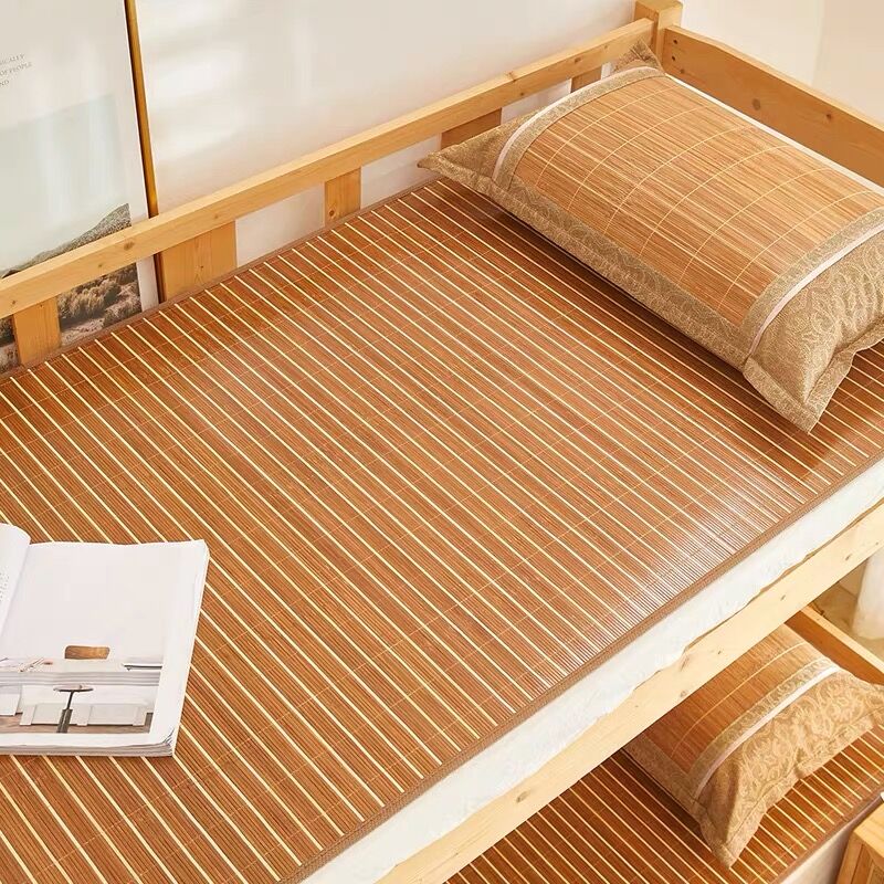 夏の竹マットアイスシルクマットレス裸睡眠学生寮シングルマットレスホーム折りたたみ草マット天然竹マット