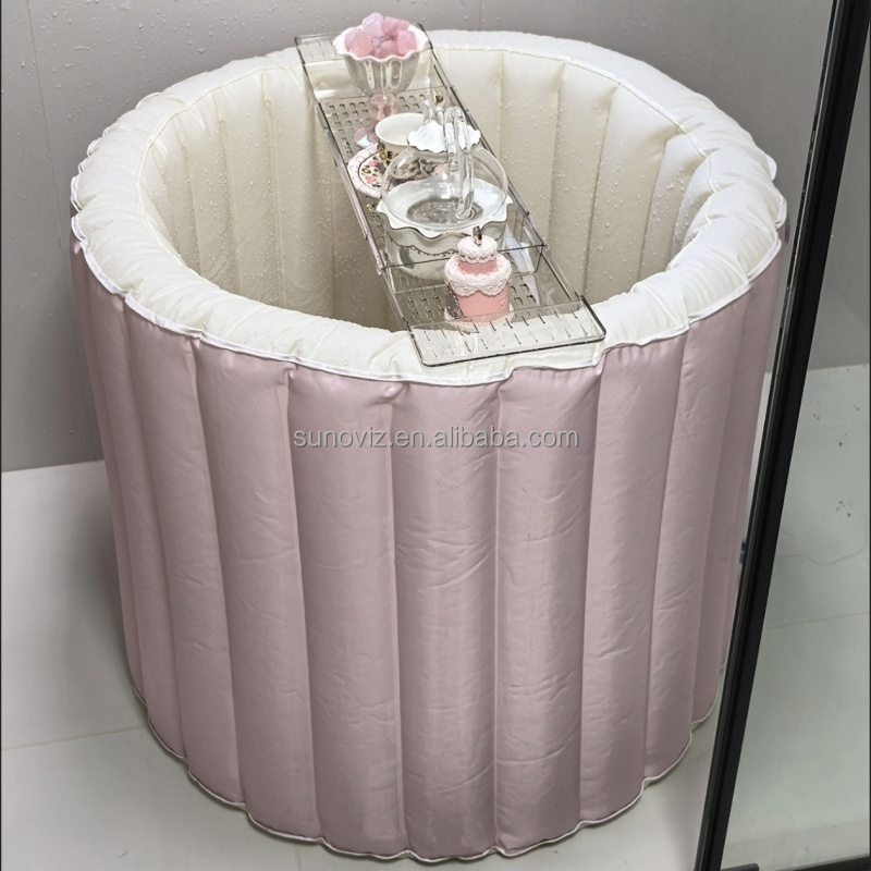 大人用折りたたみ式インフレータブルバスタブ、電動ポンプ付き、ポータブル全身浸漬浴槽、ホットセラピーホームスパバス