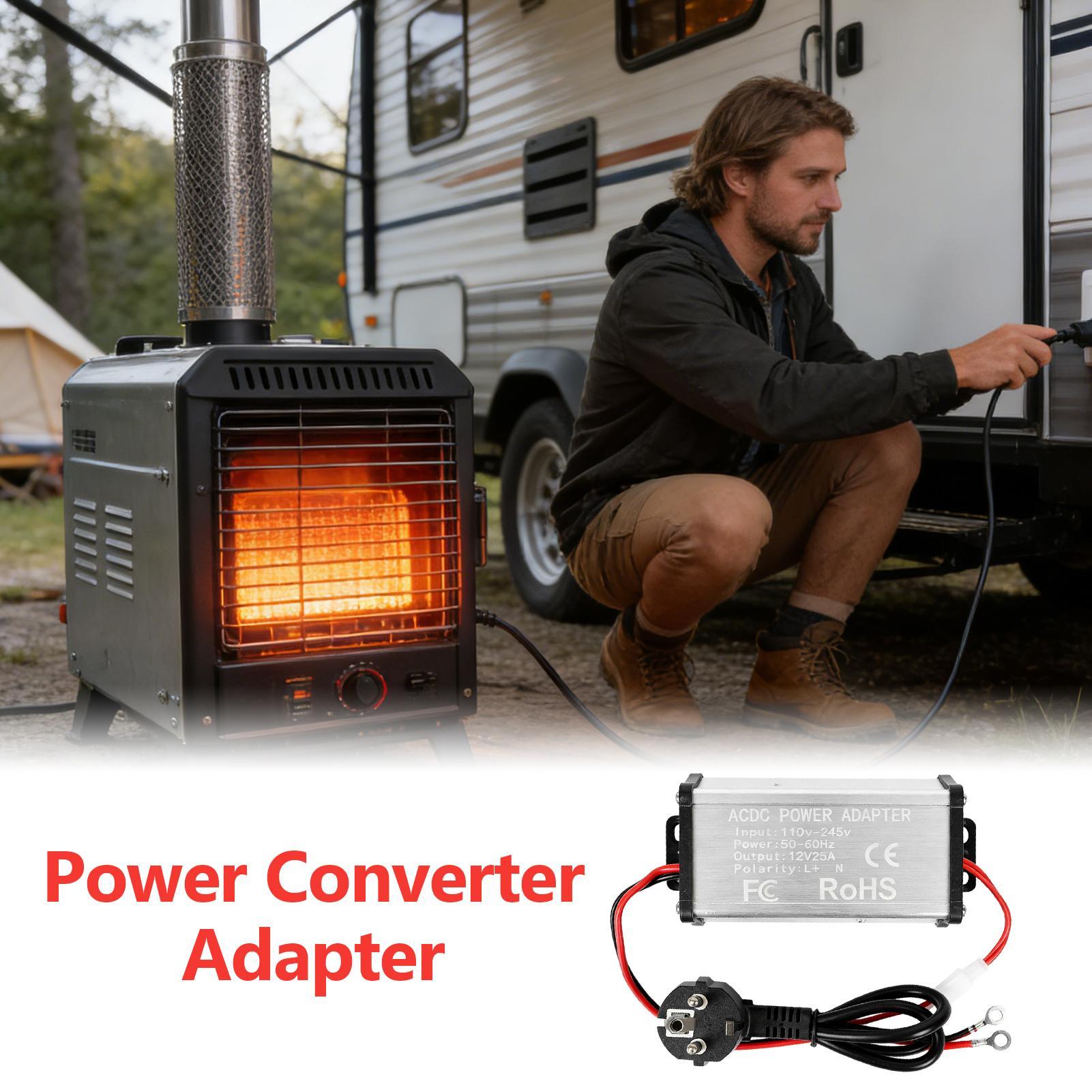 電源コンバータエアヒーター 110V に 12V ポータブル変圧器 AC に DC パーキングヒーターアダプタ 25A 安全保護付き