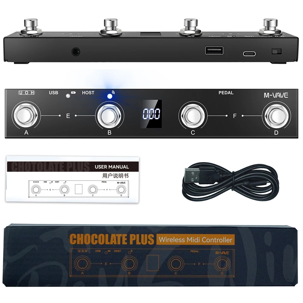 M-VAVE チョコレートプラスワイヤレス MIDI コントローラープロキーボード 4 ボタンフットスイッチサポート MIDI ホストインターフェイス制御機能