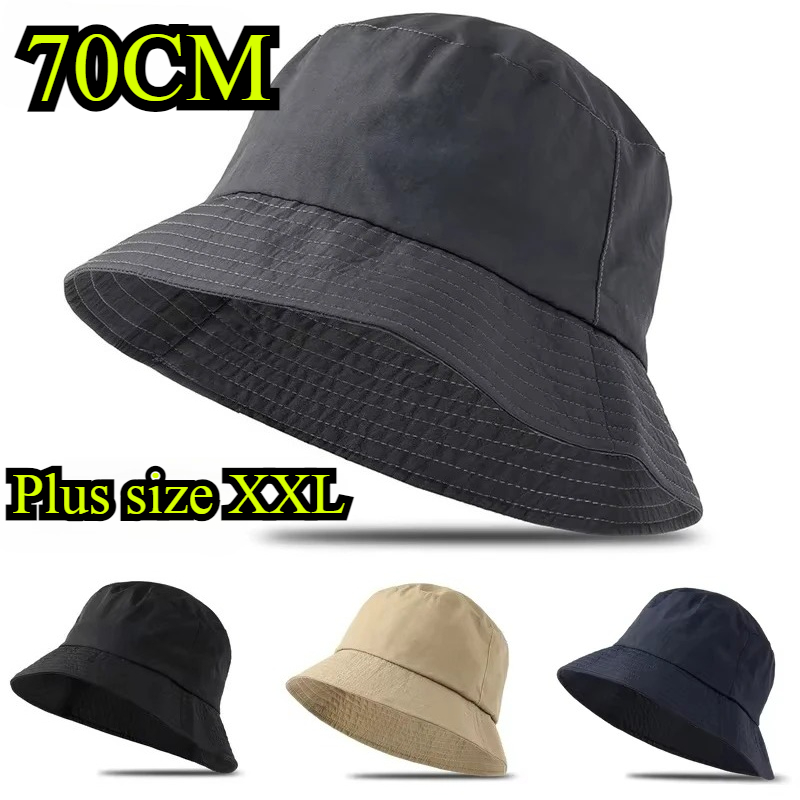男性大きいサイズ XXL 70 センチメートルバケット帽子プラスサイズ XL 67 センチメートル太陽の帽子女性ビッグヘッド防水漁師キャップ夏の日焼け止めパナマ