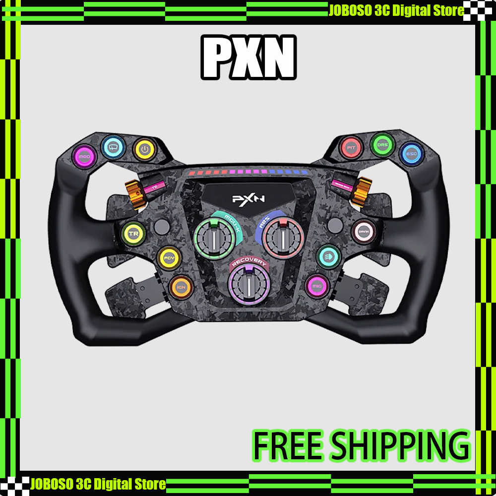 PXN W GTL GT 1 レーシングシミュレーターホイールカーボンファイバーシフトパドル RGB カスタマイズ可能なキークイック取り外し可能なステアリングホイール PC 用
