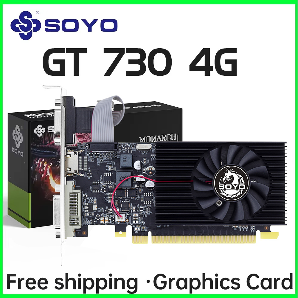 SOYO GT730 4GB ハーフハイト グラフィックカード GDDR3 GPU 128ビット HDMI対応 PCI-E 3.0 デスクトップコンピュータ用ビデオカード