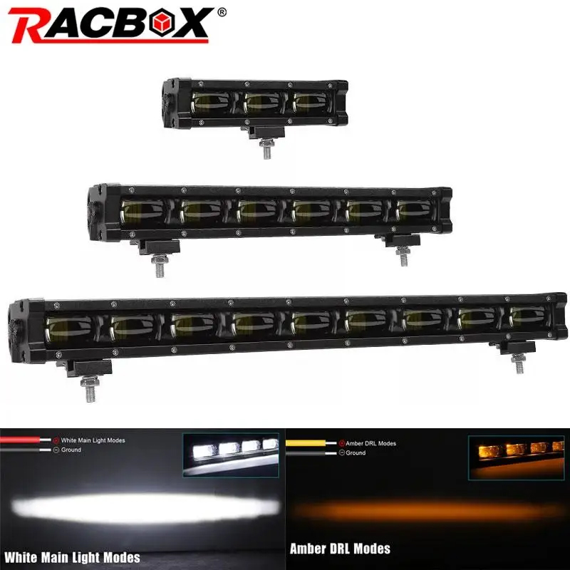スリム 8 "14" 20" インチホワイトアンバー LED ライトバー 6D LED バーランニングライトワークフォグランプ 12V 24V オフロード 4 × 4 車ジープランダ Niva