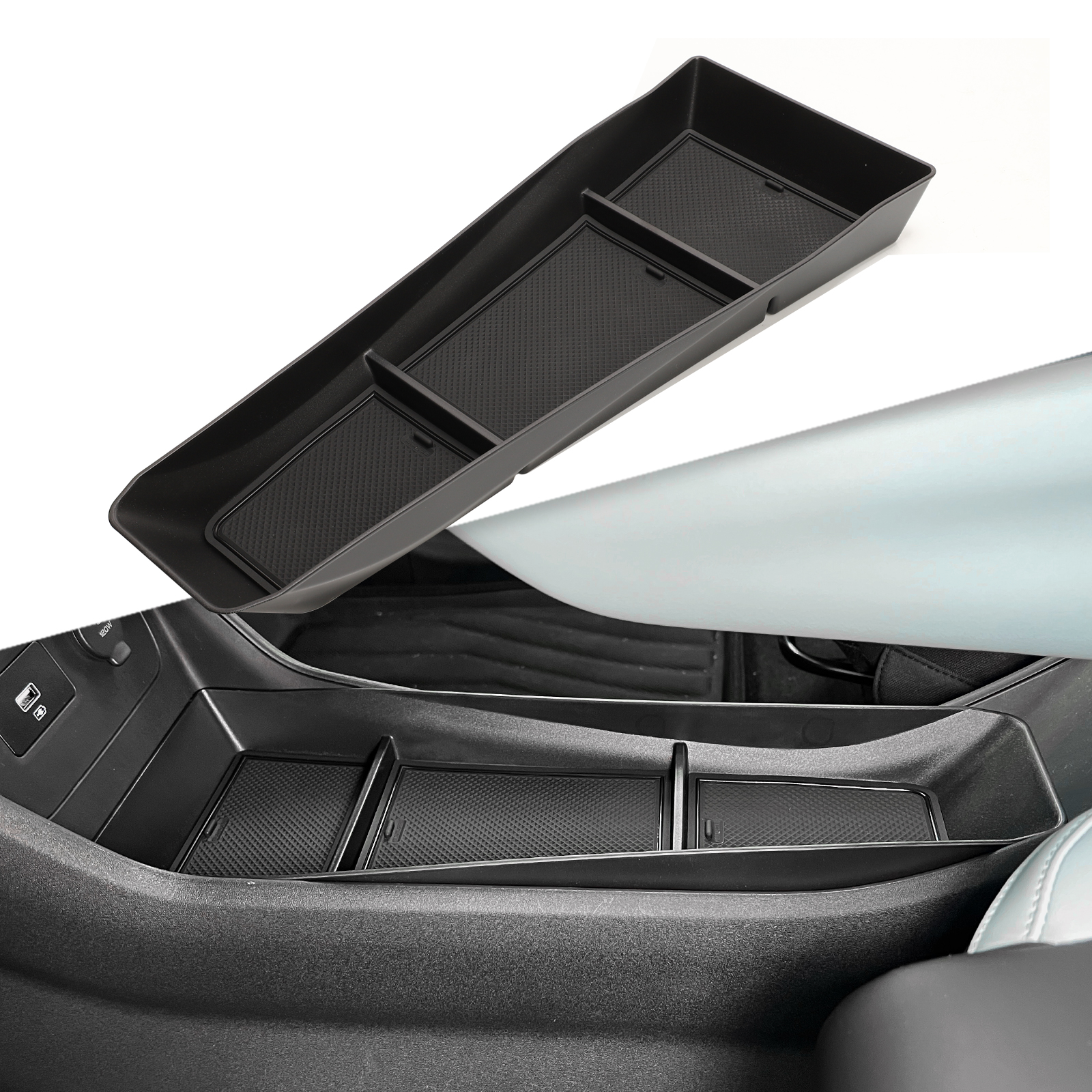 BYD シーガル/BYD ドルフィンミニセンターコンソール収納ボックス中央下層オーガナイザートレイ車のインテリアアクセサリー