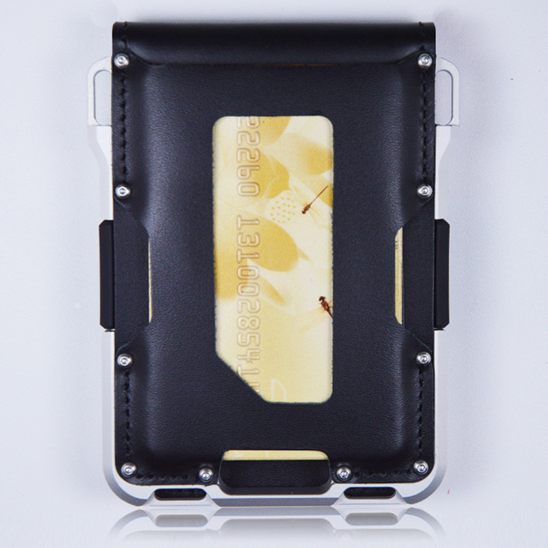 革クレジットカードホルダー財布男性ブランド Rfid 黒茶色マジック mutifunciton スリムミニ財布小銭バッグ男性財布
