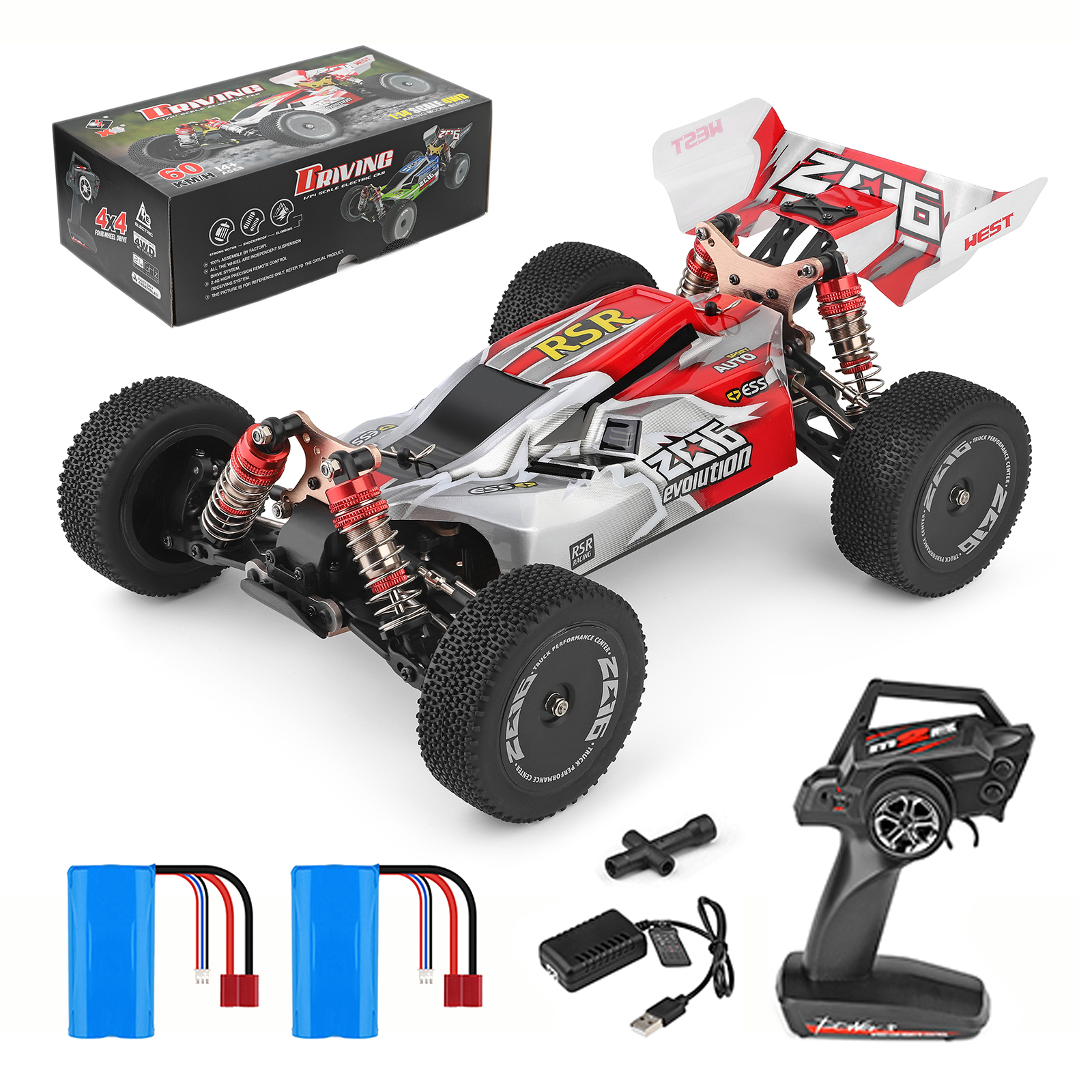 WLtoys 144001 レーシング RC カー、1:14 スケール高速リモートコントロールカー、60Km/h、アウトドアやギフトに最適