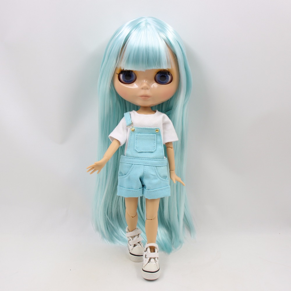 ICY DBS ブライス人形 1/6 bjd ジョイントボディ淡い青髪ストレートヘア黄褐色肌罪深い顔 30 センチメートルおもちゃ女の子ギフト