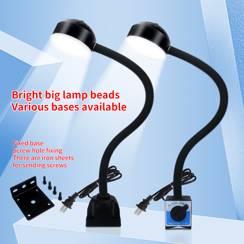 WJT LED 工作機械ライト 12 ワット 110-220V 24-36V 柔軟な L40cm グースネッククリップ磁気ベースランプ工業用明るいガレージライト