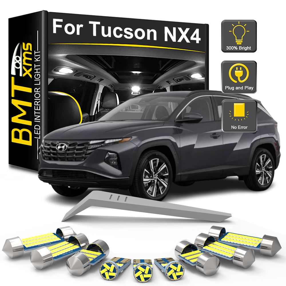 11 個 Canbus LED インテリア電球キットヒュンダイツーソン NX4 2021 2022 2023 2024 (フィットオリジナルはハロゲン) 車室内ランプ