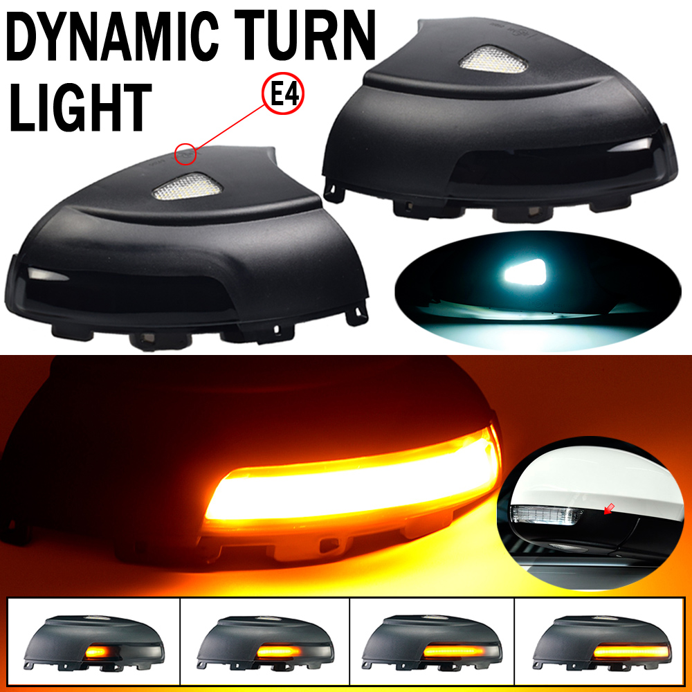 2 個 LED サイドウイングバックミラーダイナミックインジケーター流れるターンシグナルウインカーリピーターライト VW ティグアン MK1 5n シャラン 7n