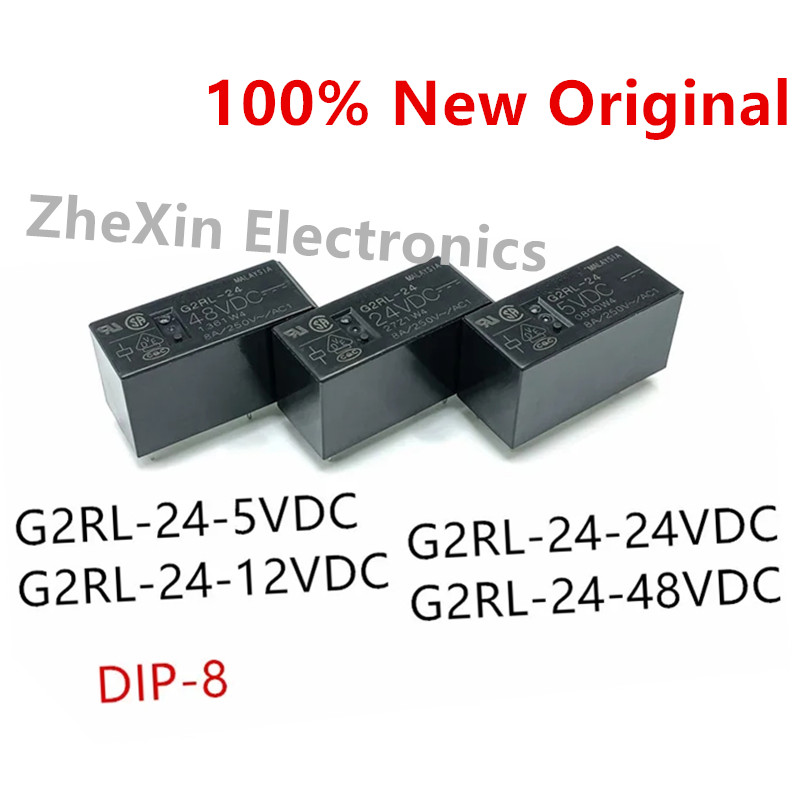 10 ピース/ロット G2RL-24-5VDC 、G2RL-24-12VDC 、G2RL-24-24VDC 、G2RL-24-48VDC DIP-8 新パワーリレー G2RL-24-DC5 DC24 DC12