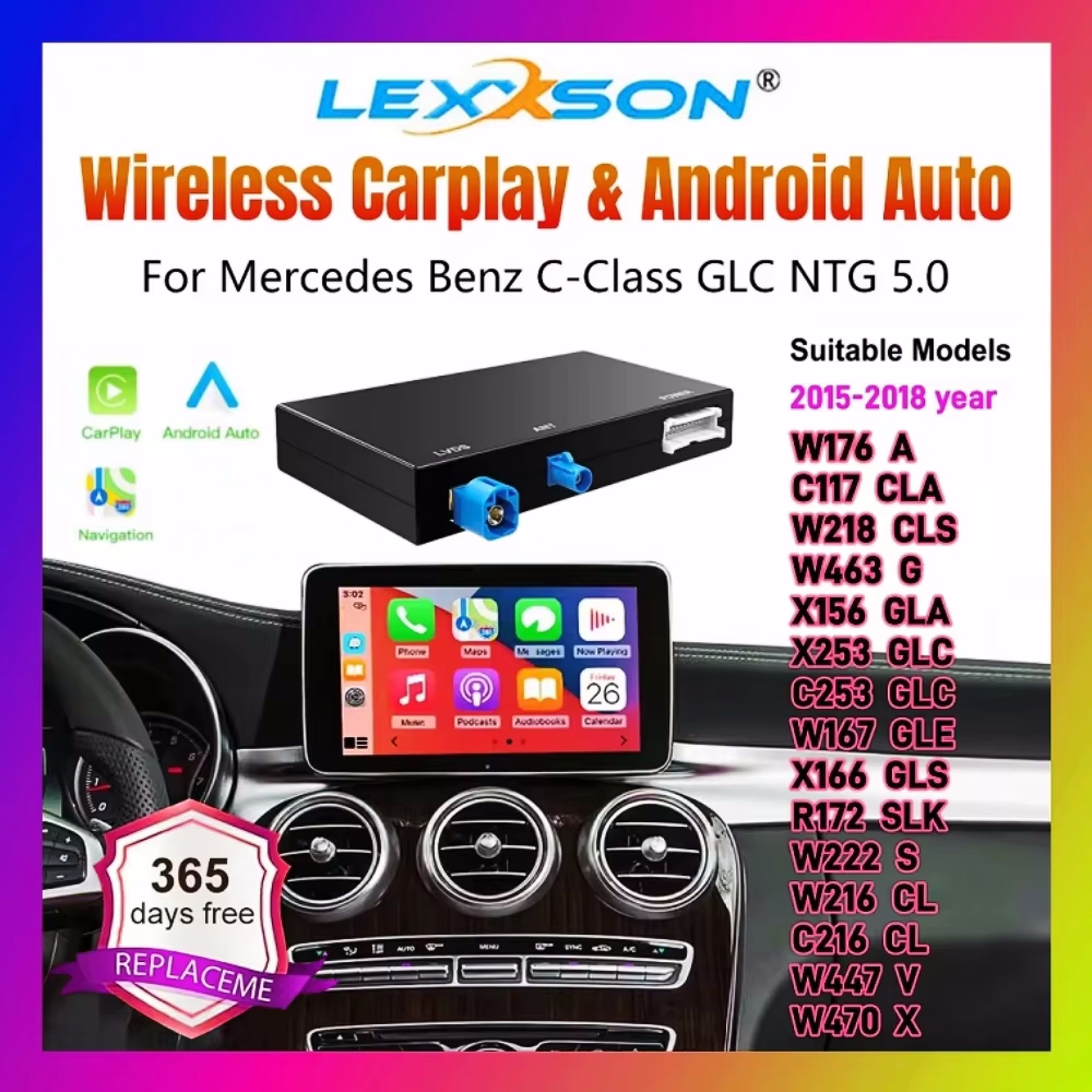 ワイヤレス CarPlay メルセデスベンツ 5.0 A CLA GLA W176 C クラス W205 GLC 2015-2018 アンドロイドオートワイヤレスカープレイ付き