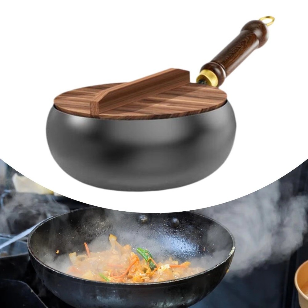 耐久性のあるコーティングなしノンスティック中華鍋平底調理器具炒めパンノンスティックユニバーサルパンキッチン