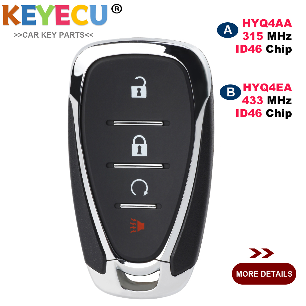 KEYECU スマート Prox リモートキーフォブ HYQ4EA / HYQ4AA シボレーボルトエクイノックスソニックトラックスボルトクルーズトラバース 2017 18 19 2020 2021