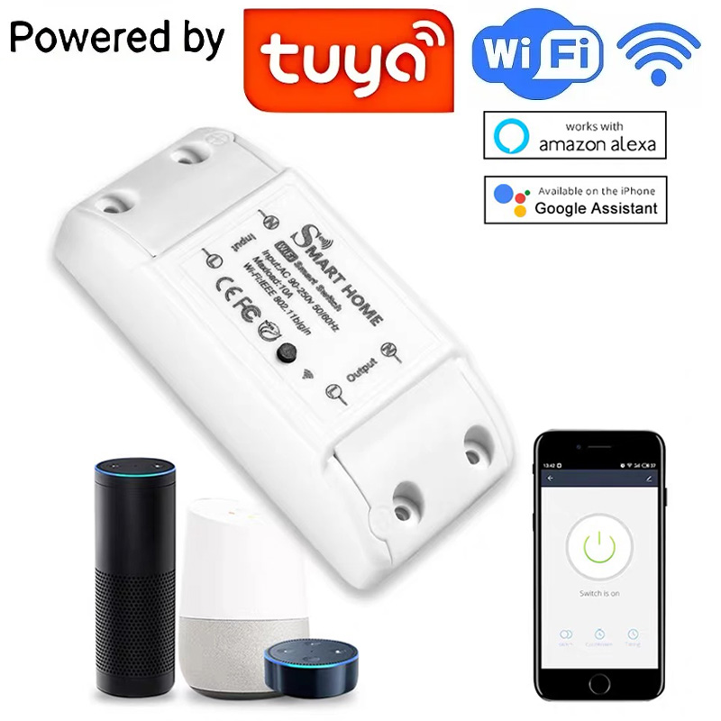 スマートホームハウス Wifi ワイヤレスリモートスイッチブレーカー Domotic LED ライトコントローラモジュール Alexa Google Home Smartlife Tuya アプリ