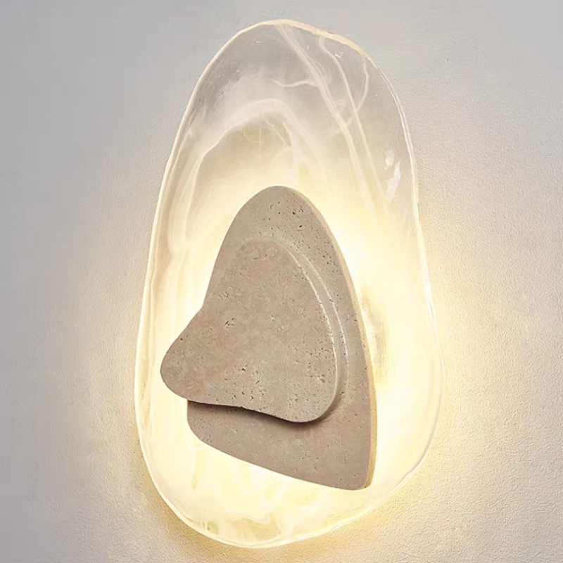本物の石の壁ランプルーム装飾ガラス屋内ホーム Led ライト寝室の階段キッチン通路雰囲気燭台