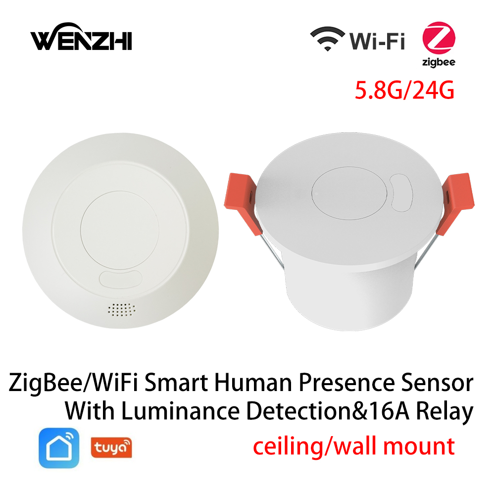 ZigBee/Wifi ミリ波レーダー人間存在モーションセンサーライトスイッチ輝度検出 110/220V Tuya スマートライフホームオートメーション