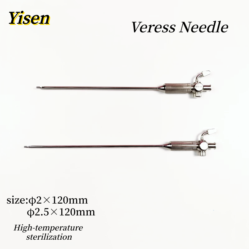腹腔鏡器具 ステンレス鋼 腹部再利用可能ベレス針 腹腔鏡ポート閉鎖針 2mm 2.5mm