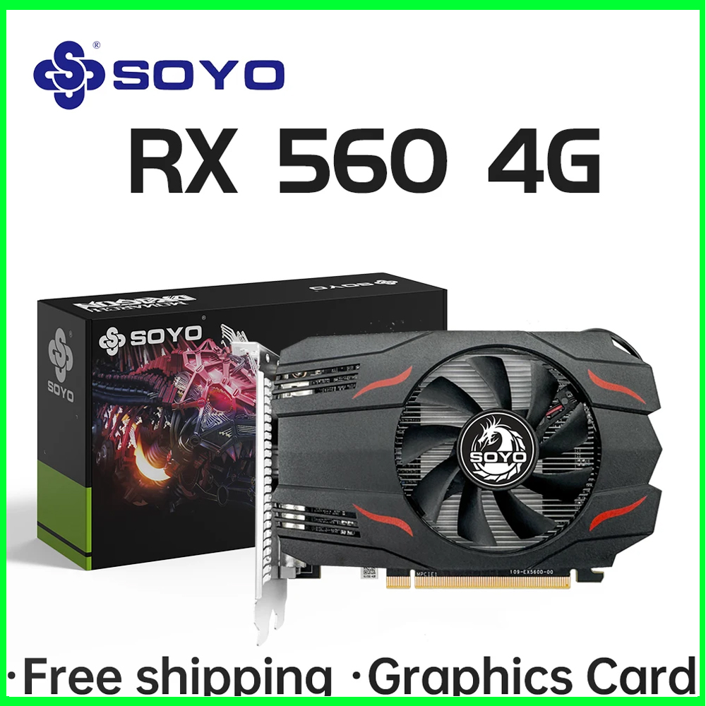 SOYO AMD Radeon RX550 4GB GPU GDDR5 14nm For Desktop PC Games Video RX560 Graphics Card 128bit  RX 550 Computer Components