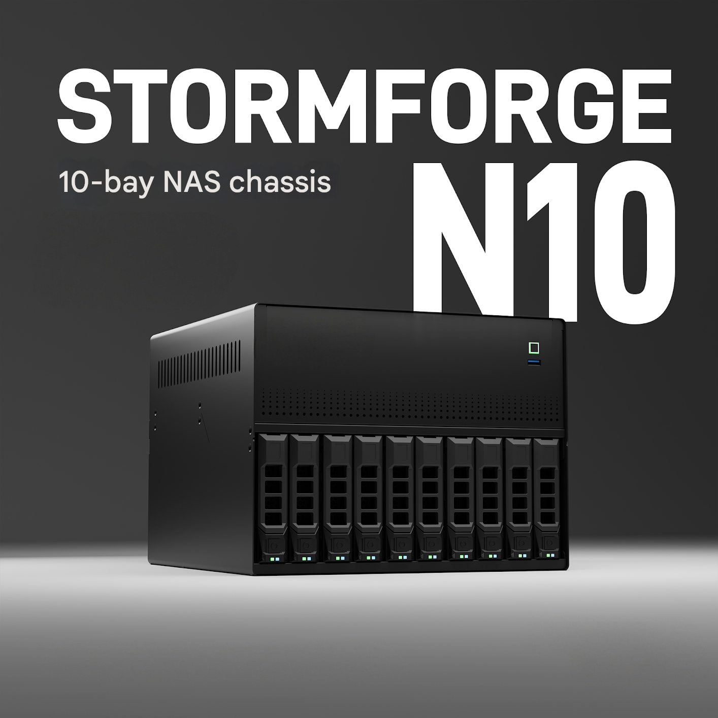 N10 NAS シャーシ、10 2 ベイ、MATX マザーボード、Feiniu 1U 電源、8 ドライブ