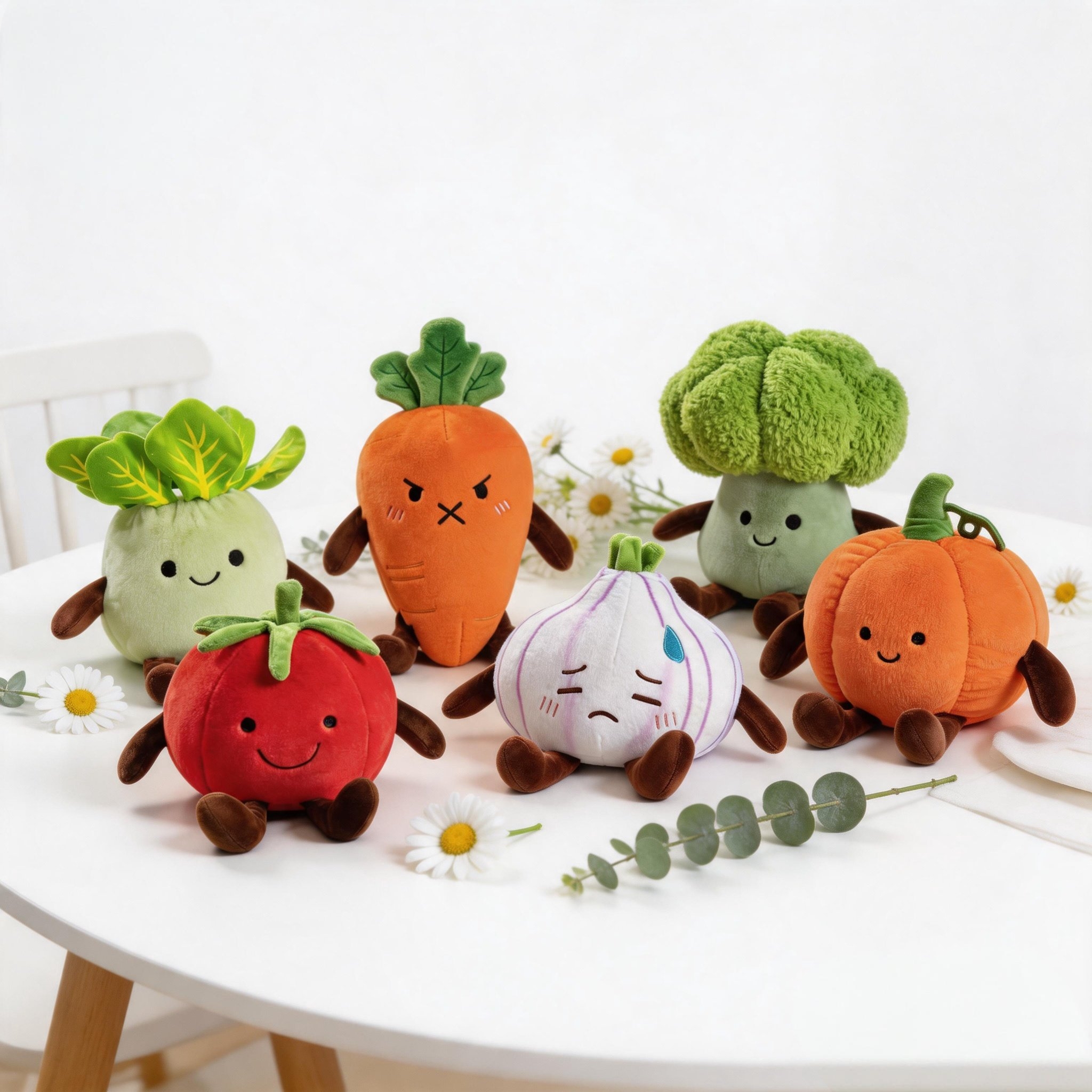 35cm かわいいキノコ野菜ぬいぐるみ、柔らかいニンジン、ブロッコリー、タマネギ、トウモロコシ、カボチャのぬいぐるみ枕、かわいい植物人形子供へのギフト