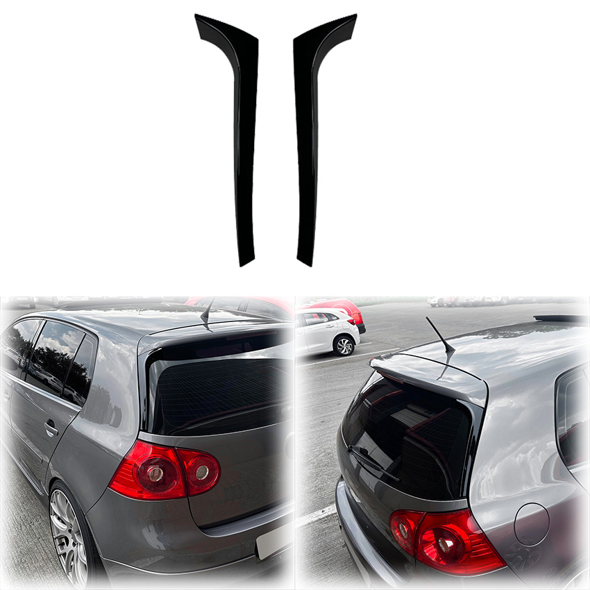 2005 から 2009 VW フォルクスワーゲンゴルフ 5 MK5 R32 R GTI 車のリアスポイラーサイドウイングリップ高品質 ABS グロスブラックボディキットによる
