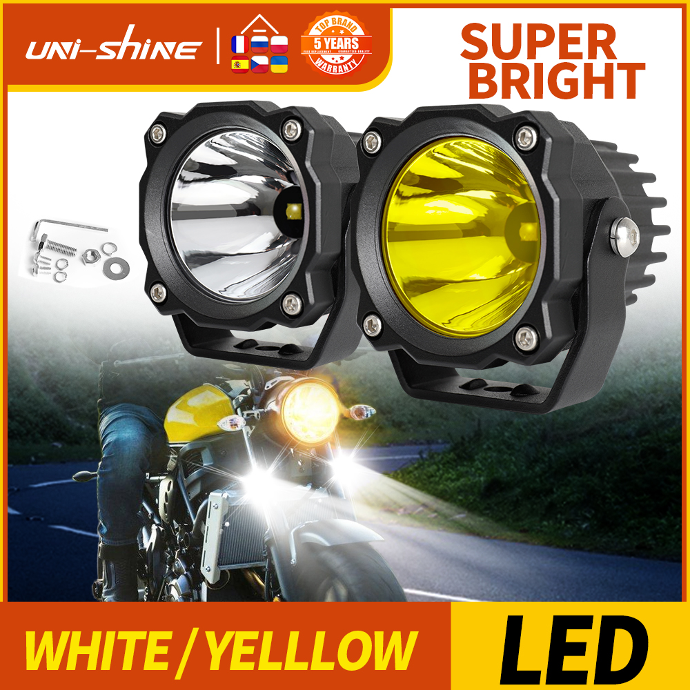 UNI-SHINE 3 インチ Led スポットライトワークライト 12V 24V 補助フォグランプ 6500K 3500K モトヘッドライトオフロード 4x4 トラック ATV