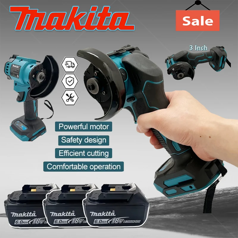 マキタ新 3 インチミニアングルグラインダーコードレス 3 インチ Electirc カットオフツール切断丸鋸電動工具 20V バッテリー