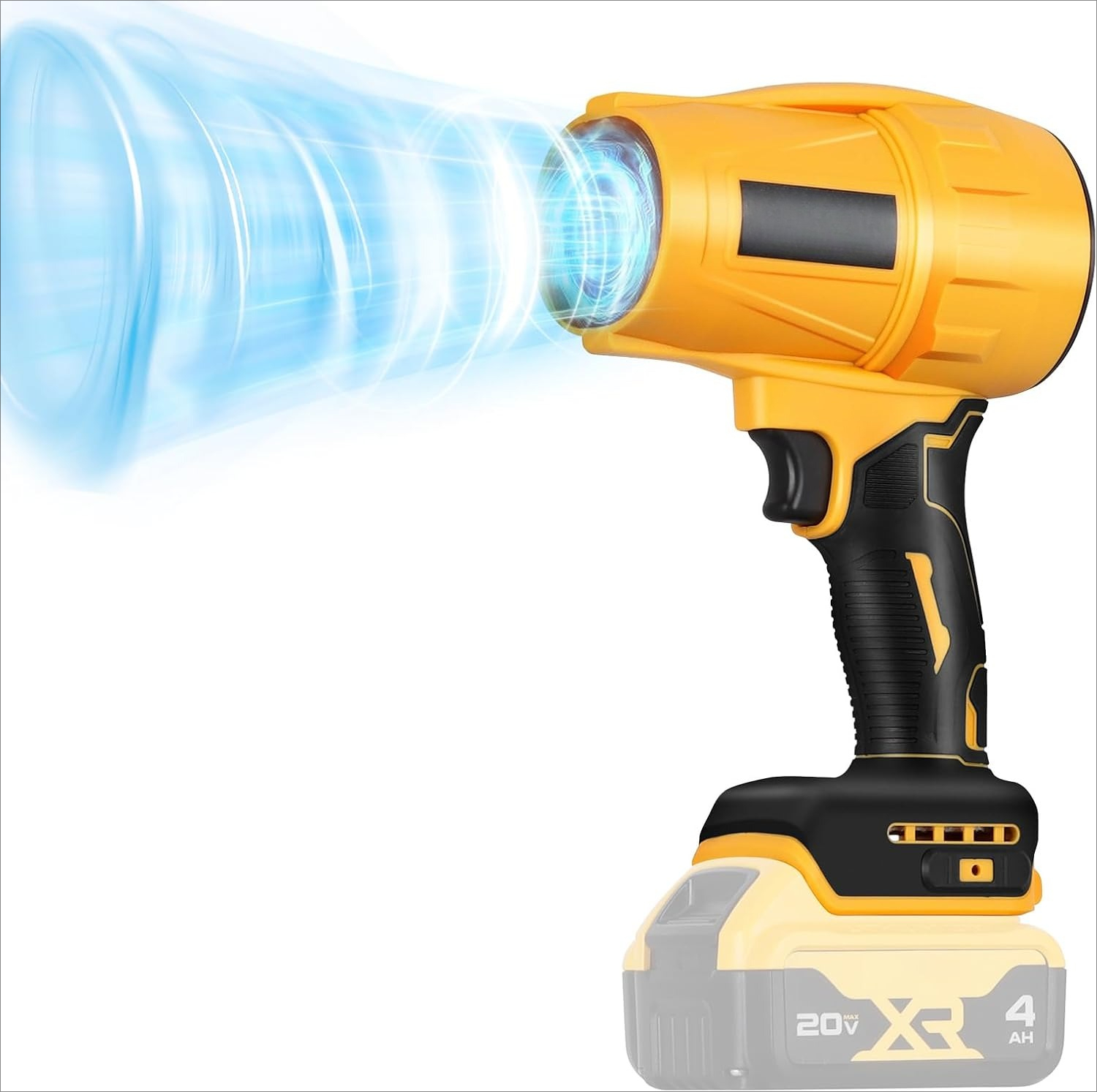 電動コードレスリーフブロワーダストブロワー、DEWALT 20Vバッテリー用、高速モーターハンドヘルドジェットファンエアブロワー、パティオ掃除用