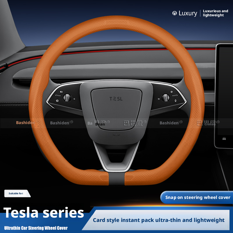 モデル 19-25 の Tesla ステアリング ホイール カバーに適用: モデル 3 リフレッシュ、モデル Y/YL。超薄型車のステアリングホイールカバーacc