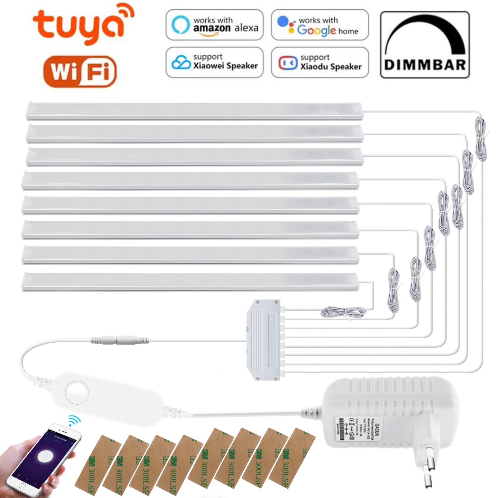 12V WIFI Bluetooth LED キッチンライトバー 30 センチメートル 40 センチメートル 50 センチメートルタイミングナイトランプキャビネットワードローブ Tuya Alexa Google ホームと連携