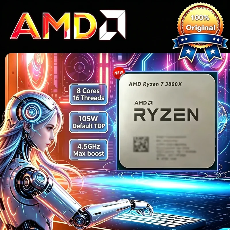 AMD Ryzen 7 3800X CPU R7 3800X 3.9GHz--4.5GHz 7NM L3=32M 100-000000025 105W 8コア 16スレッド CPU プロセッサソケット AM4 CPU